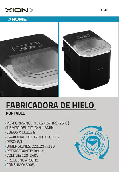 Máquina Fabricadora De Hielo Xion Xi-ice - Negro
