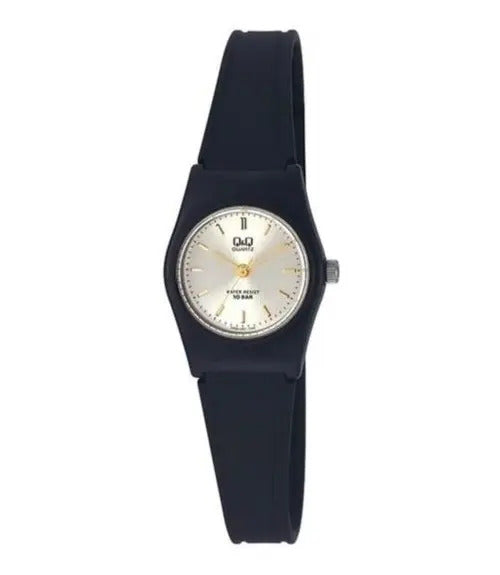 Reloj Q&q Silicona Negro Vp35j047 - Negro Blanco