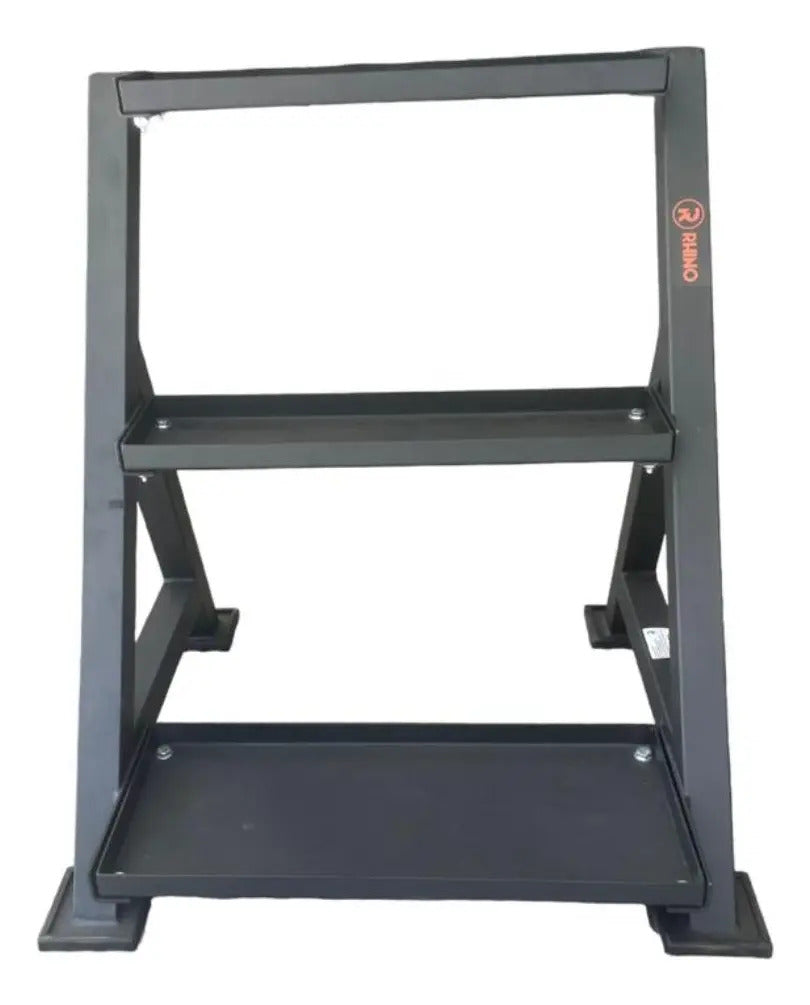 Soporte Pesas Rusas Kettlebell 3 Niveles Rhino - Negro