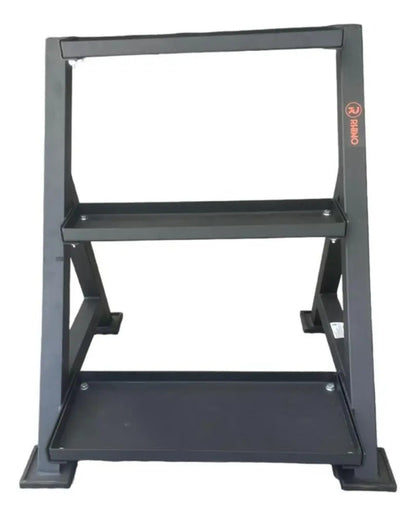 Soporte Pesas Rusas Kettlebell 3 Niveles Rhino - Negro