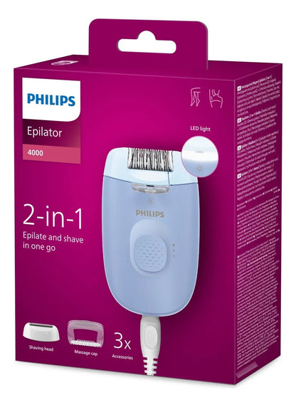 Depiladora Philips Serie 4000 Bre247/00 - Celeste