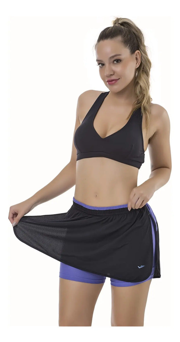 Short Pollera Deportivo Poliamida Niña Gimnasia Elite Negro 10
