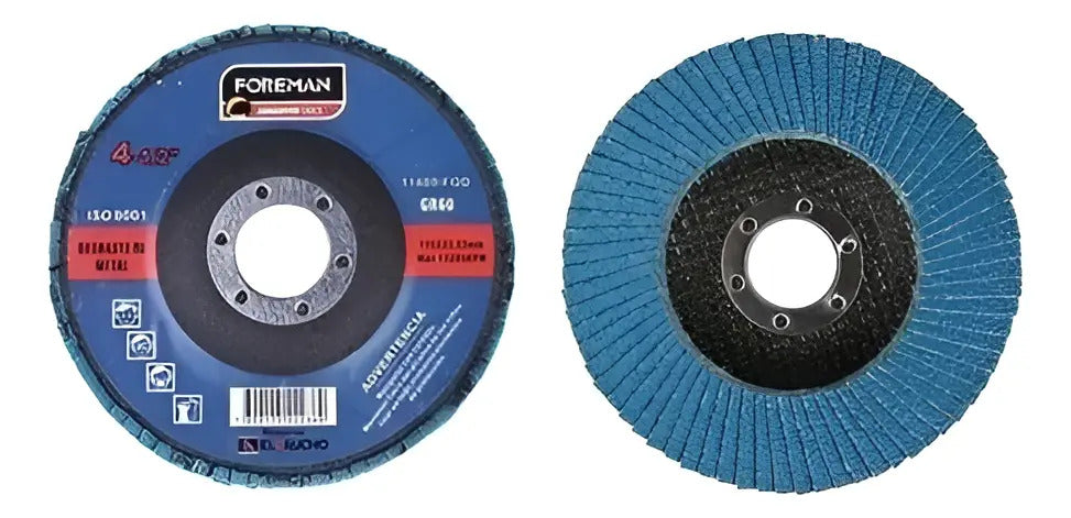 Disco Flap Para Metal Foreman 115x22.23mm G120 Azul