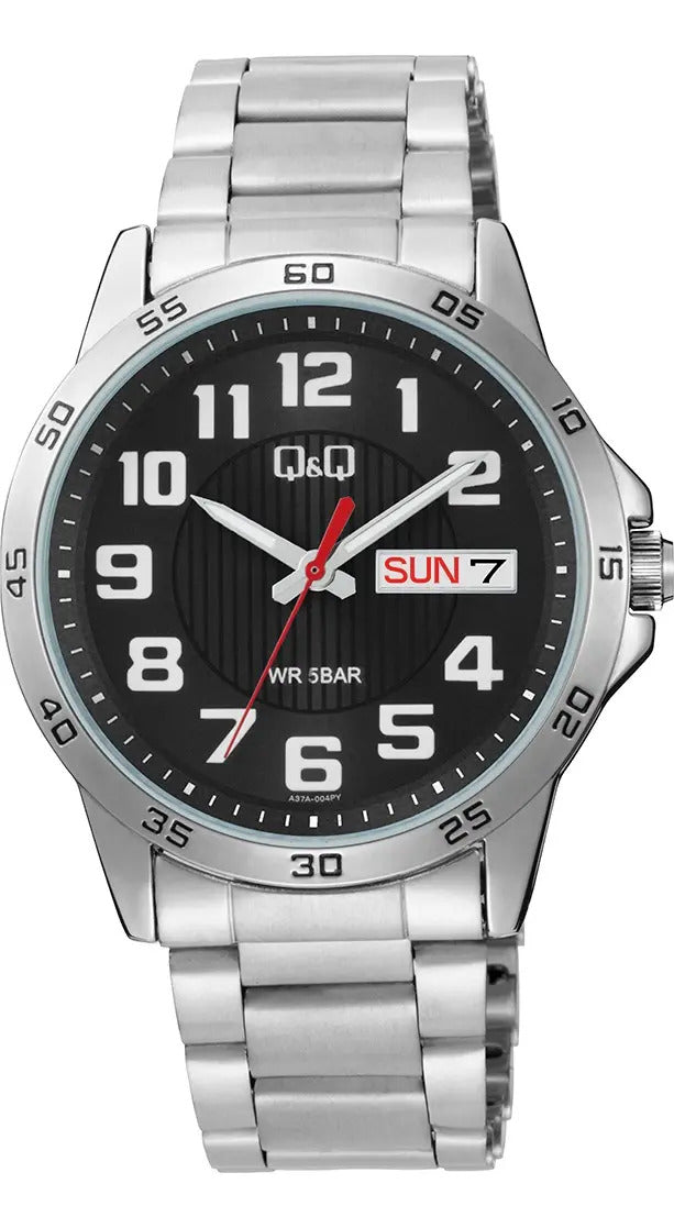 Reloj Q&q Metal Hombre 42mm A37a-004py - Plateado