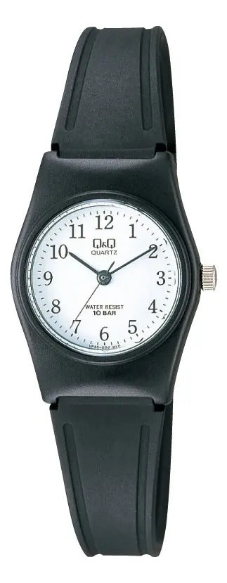 Reloj Q&q Silicona Dama 24mm Vp35j002y - Negro Blanco