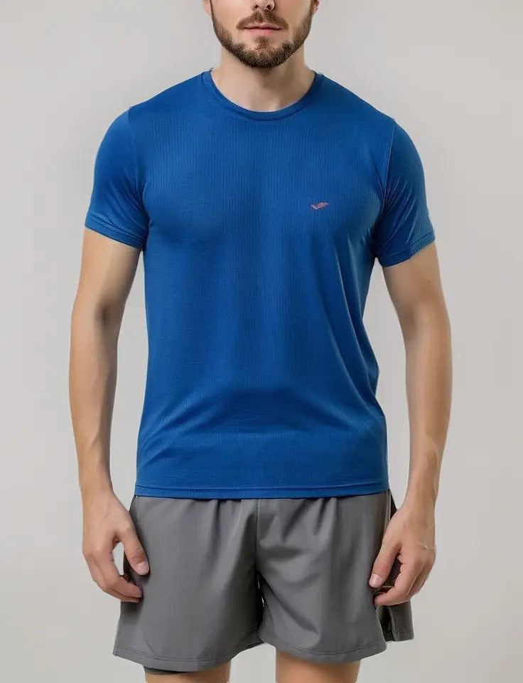 Remera Running Poliéster Elastano Tecnología Aero Elite Qofe Azul L