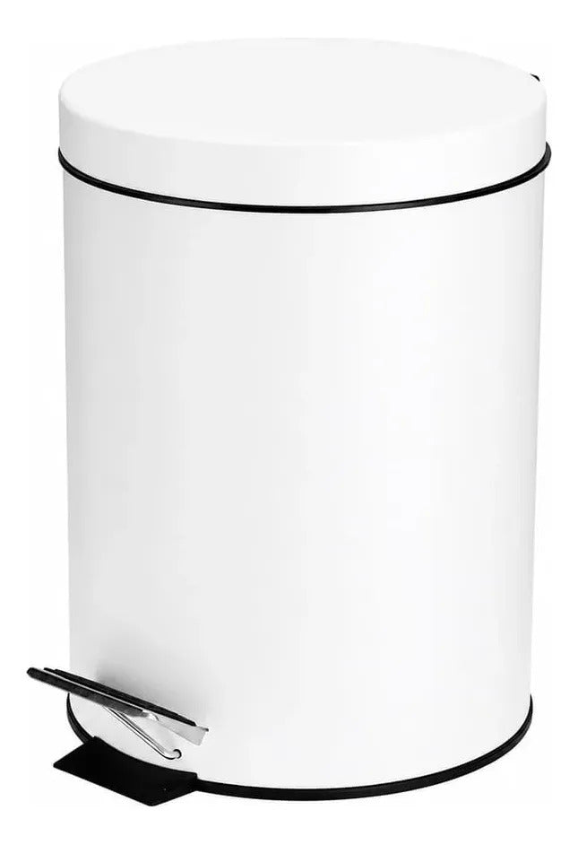 Papelera De Acero 5 Lts Blanco