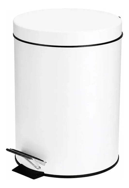 Papelera De Acero 5 Lts Blanco