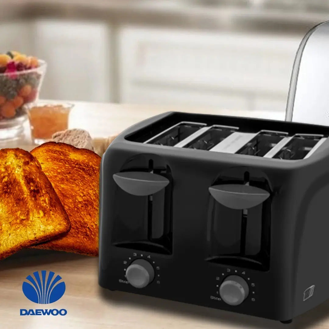 Tostadora Eléctrica Daewoo 4 Panes 6 Niveles - Negro