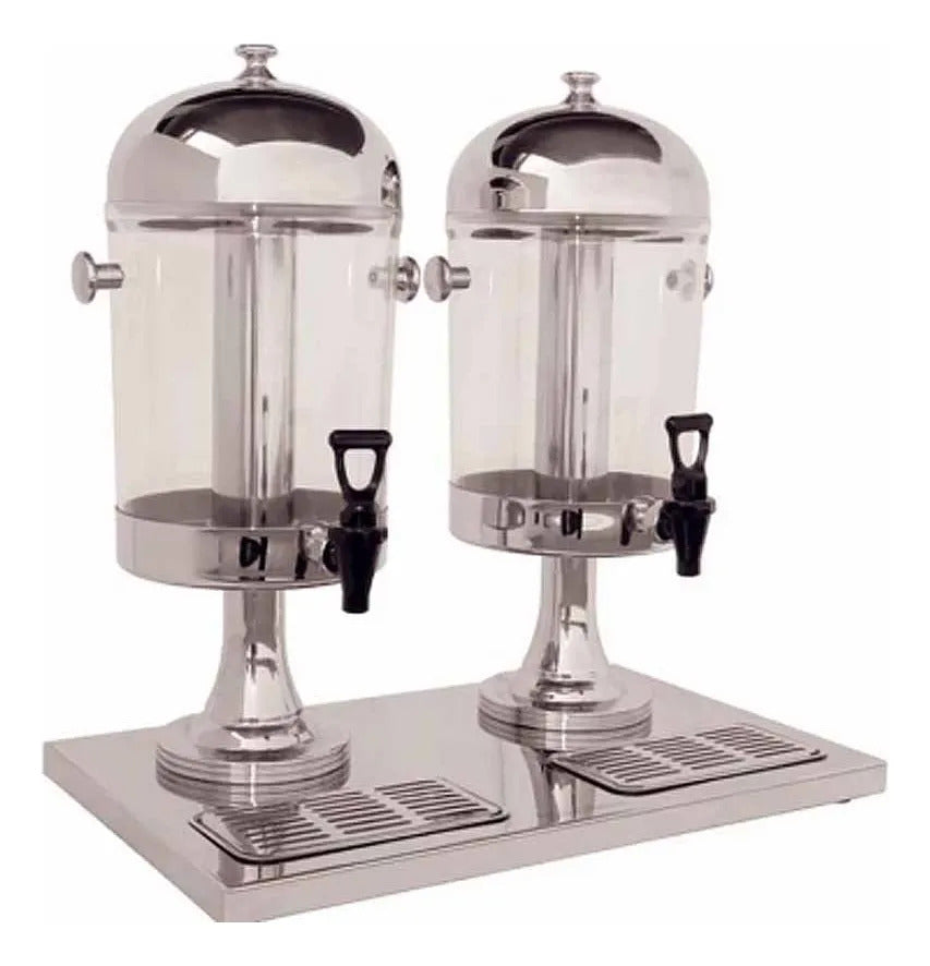 Dispensador Juguera Doble 8 Ll Zcf-302 - Acero Inoxidable / Transparente
