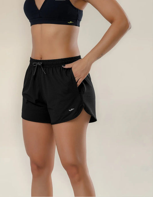 Short De Dama Fitness Running Y Entrenamiento Elite Negro 2xl