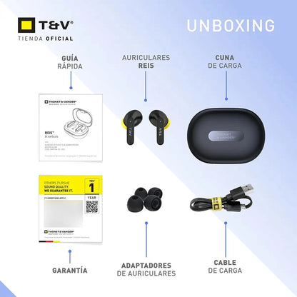 Auriculares Reis Inalámbricos Thonet & Vander - Negro