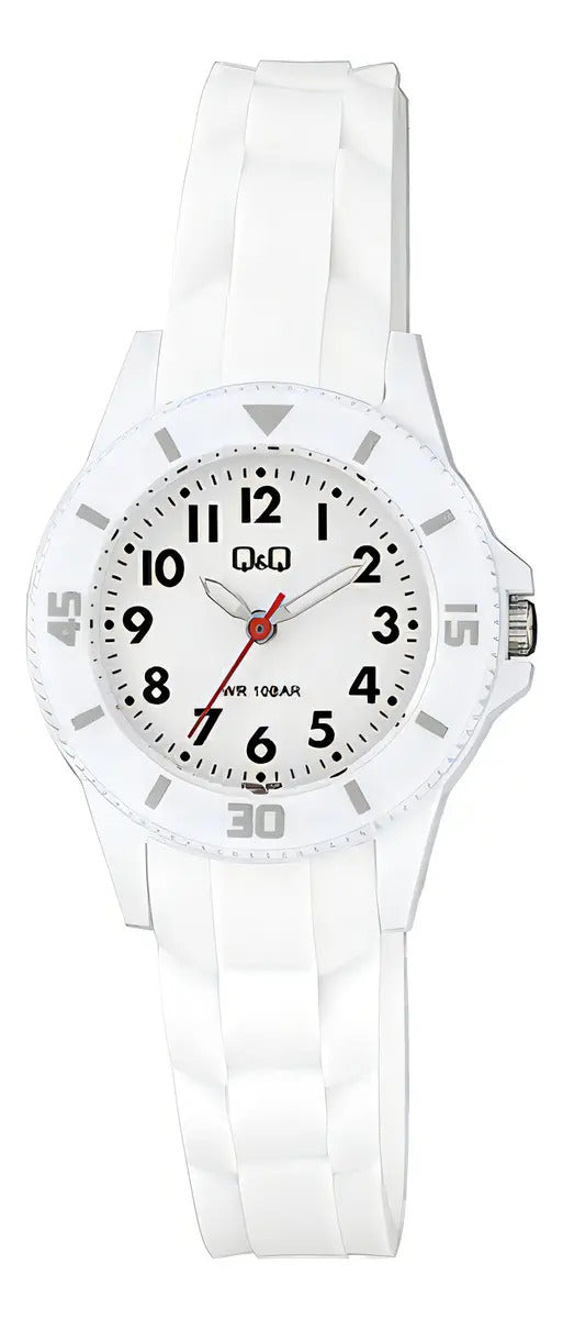Reloj Q&q Silicona Dama 30mm Vs66j002y - Blanco