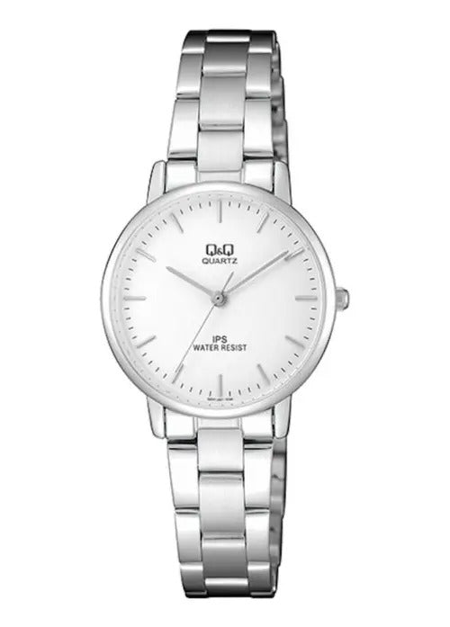 Reloj Q&q Metal Dama 30mm Q979j201y - Plateado Blanco