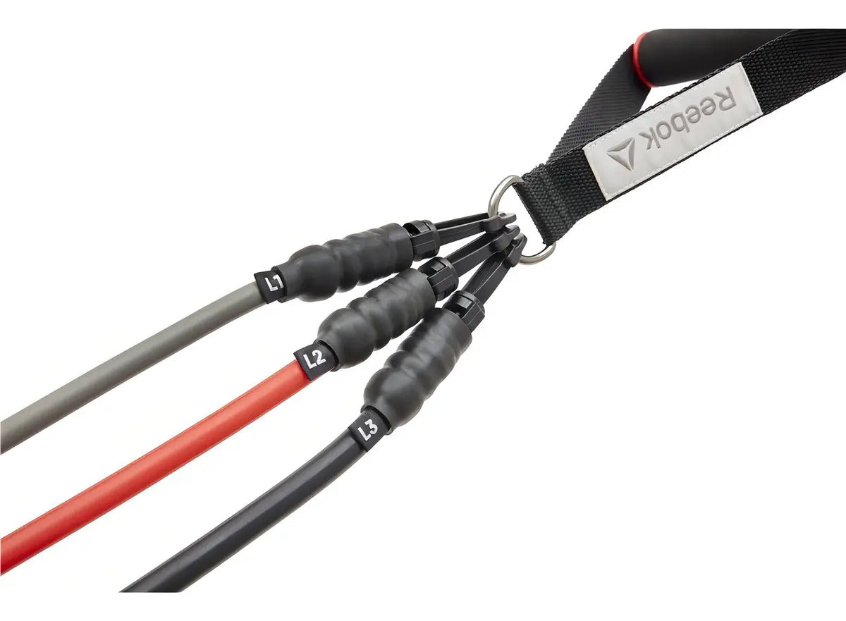 Set Bandas Elásticas Powetube Reebok - Rojo/negro