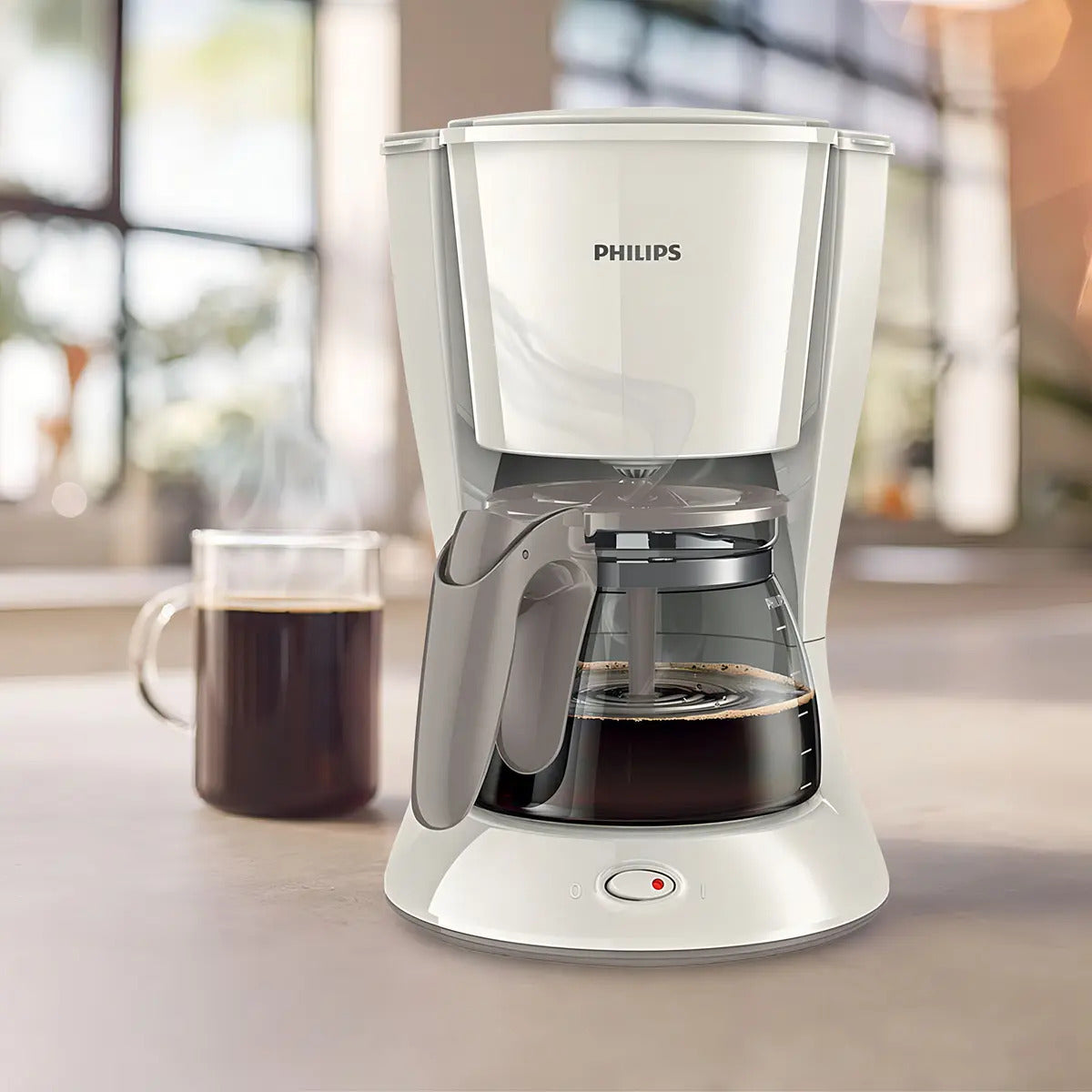 Cafetera De Filtro Philips Jarra Cristal Hd7461 - Silk Beige