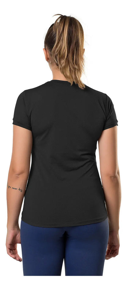 Remera Manga Corta Dama Entrenamiento Fitness Elite Negro L