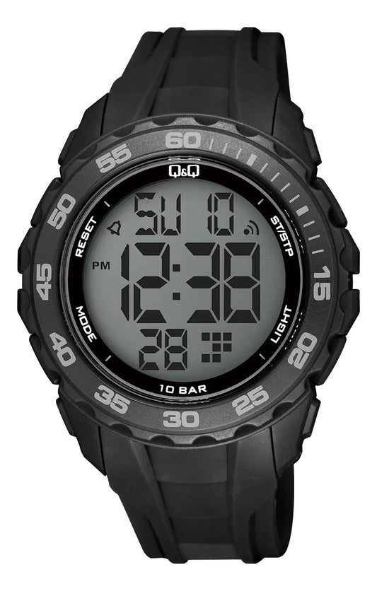 Reloj Digital Q&q Cuero Hombre 46mm G06a-001vy - Negro