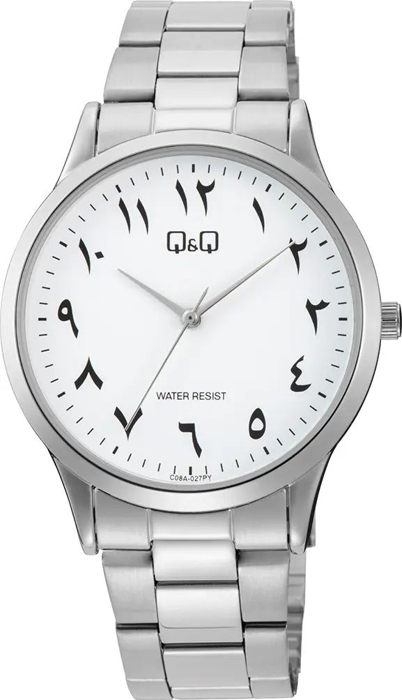 Reloj Q&q Metal Hombre 40mm C08a-027py - Plateado