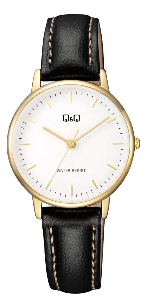 Reloj Q&q Cuero Dama 31mm C65a-002py - Negro