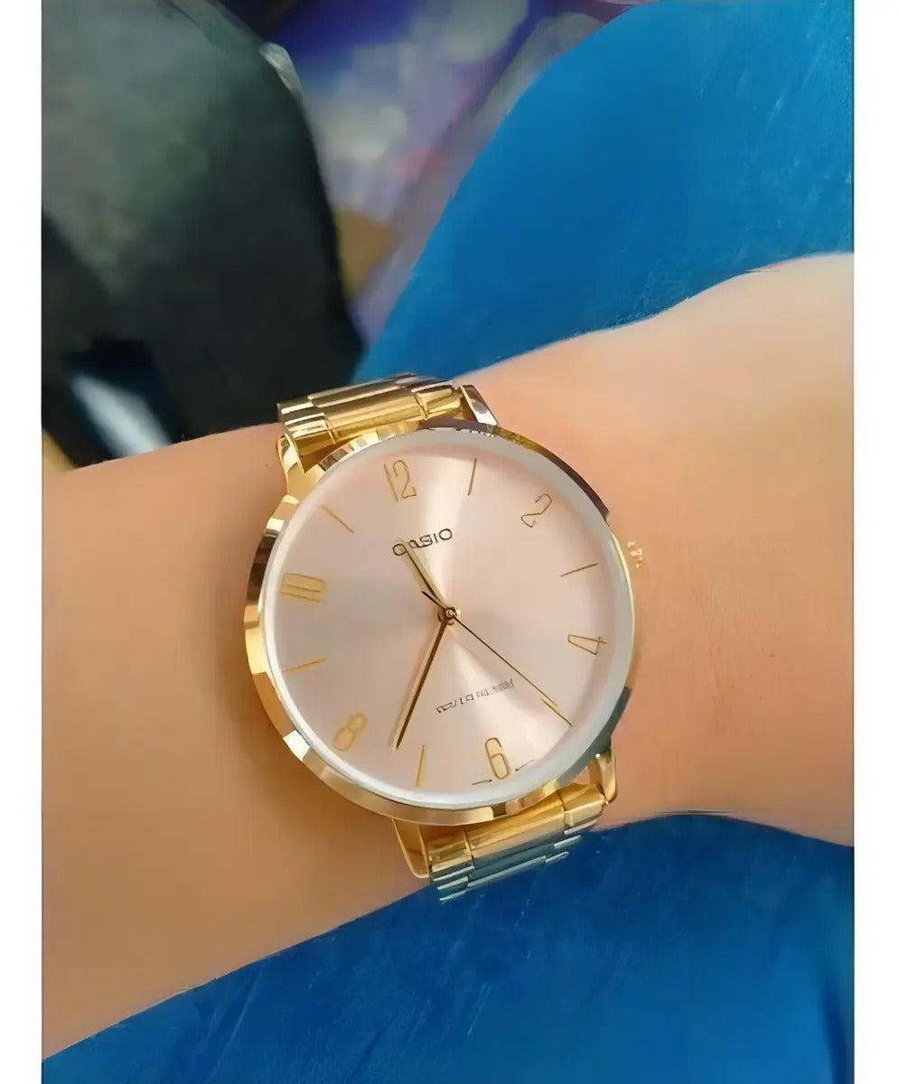 Reloj Casio Metal Mujer 34mm Ltp-vt01g-4b - Dorado Rosado