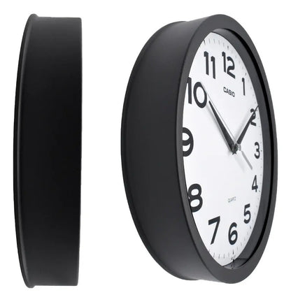 Reloj De Pared Casio Redondo Iq-151-1d - Negro Blanco