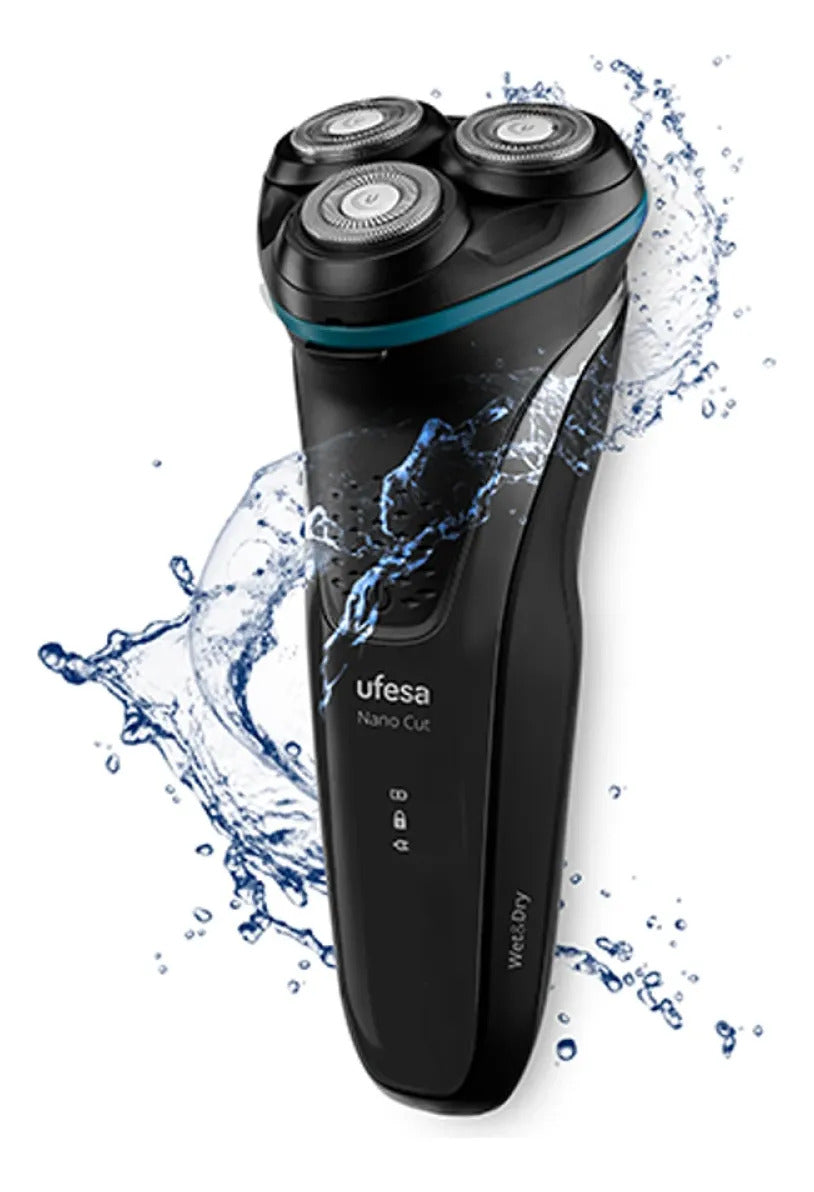Afeitadora Rotativa Inalámbrica Ufesa Flex Nanocut Negro