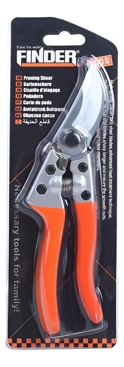 Tijera De Poda Manual Finder 8'' Naranja/plateado