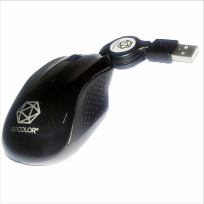 Mouse Mini Óptico Ripcolor Usb Retráctil B0302 - Negro