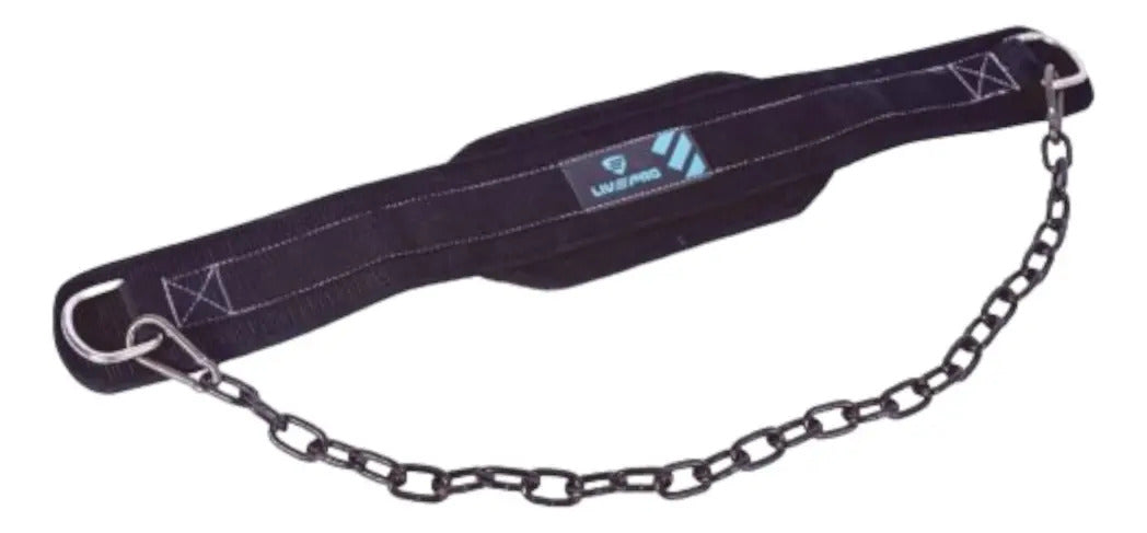 Cinturón Lastre Fondos Con Cadena Gym Pro Livepro Negro