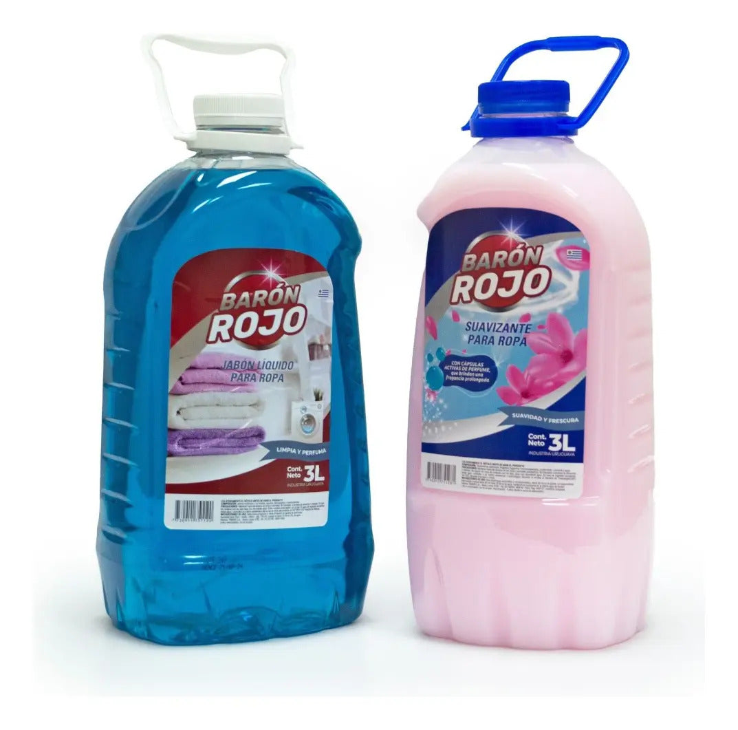 Jabón Líquido Para Ropa 3 Lt + Suavizante 3 Lt