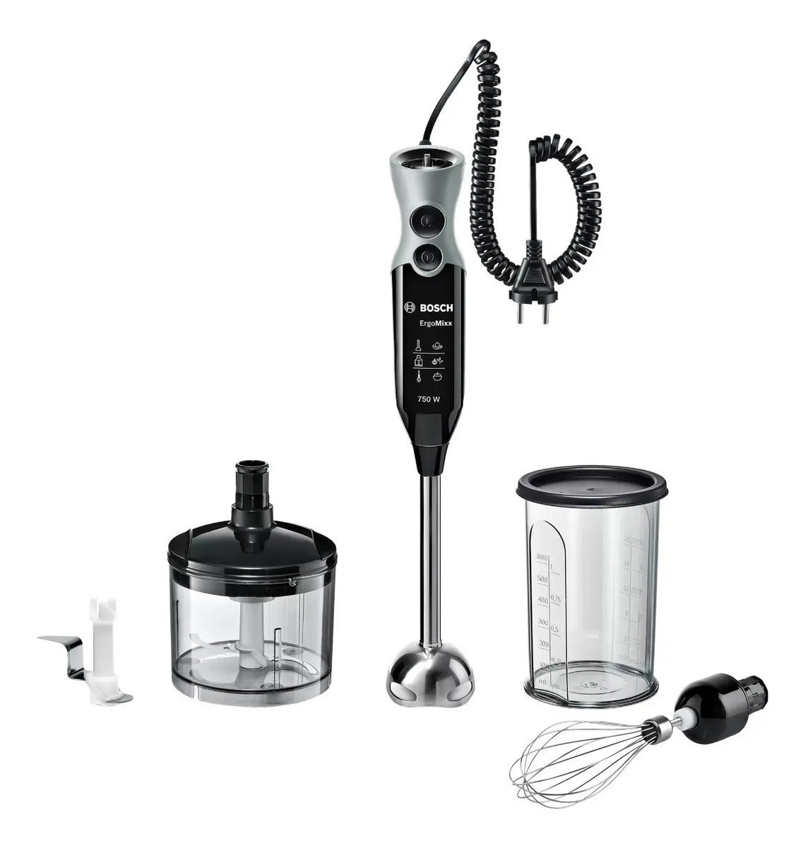 Mixer Batidora De Mano Bosch 750w Msm67170b - Negro/acero Inoxidable
