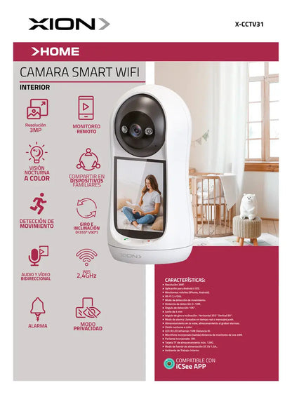 Cámara De Seguridad Xion Baby Call Wifi Int Xi-cctv31 Blanco