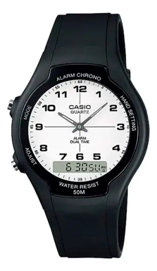 Reloj Casio Silicona Aw-90h-7b - Negro