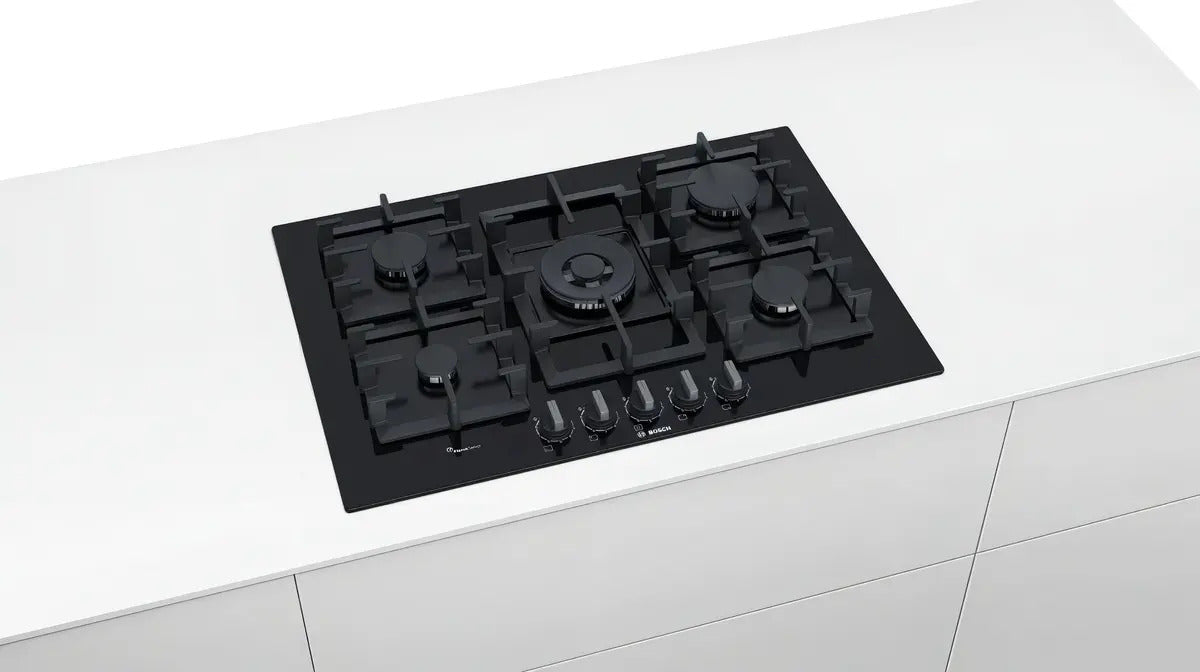 Anafe A Gas Bosch Vidrio 75cm Ppq7a6b90 - Negro