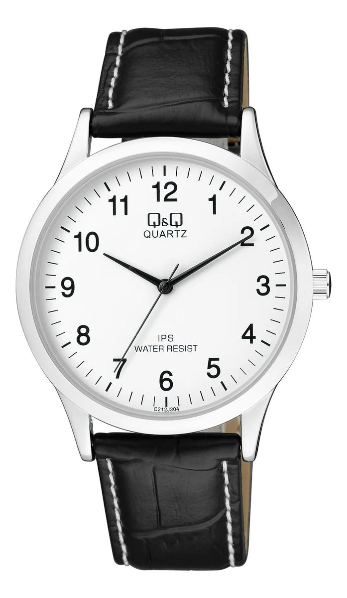 Reloj Q&q Cuero Hombre 40mm C212j304y - Blanco