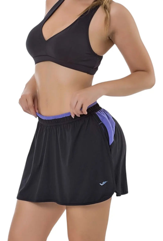 Short Pollera Deportivo Poliamida Niña Gimnasia Elite Negro 12