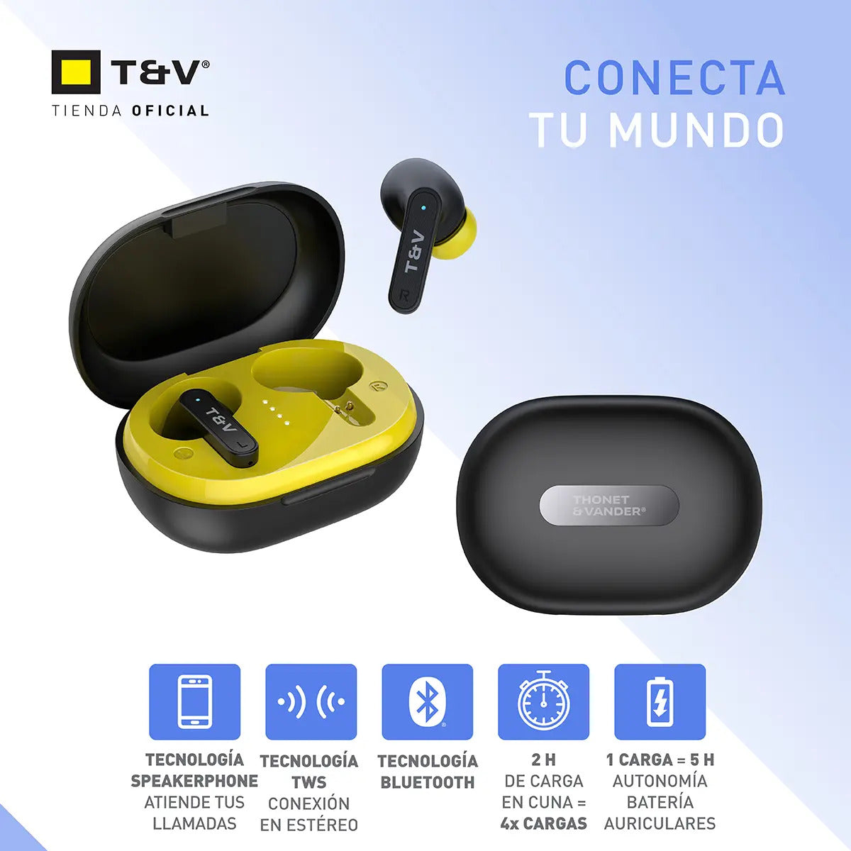 Auriculares Reis Inalámbricos Thonet & Vander - Negro