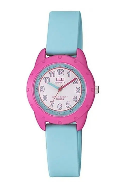 Reloj Q&q Silicona Vr97j004 - Azul Blanco