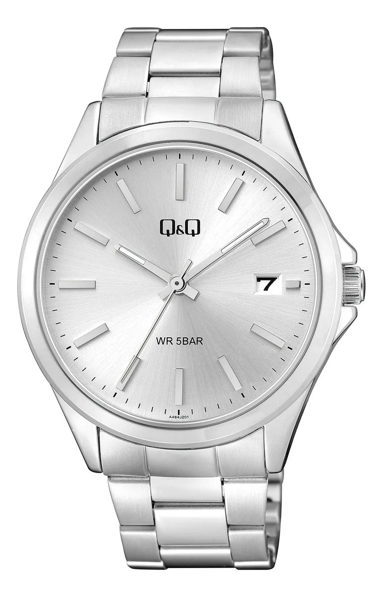 Reloj Q&q Metal Hombre 43mm A484j201y - Plateado