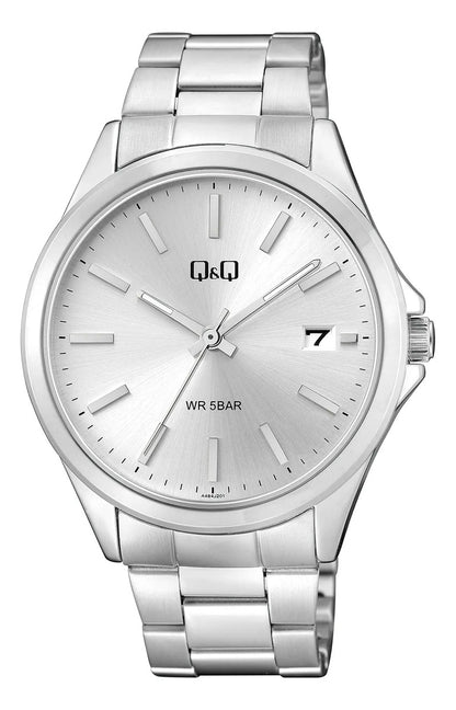 Reloj Q&q Metal Hombre 43mm A484j201y - Plateado