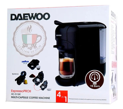 Cafetera Multicápsulas Daewoo Lavazza Nespresso - Negro
