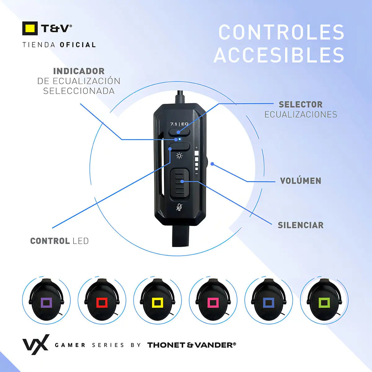 Auriculares Gamer C/mic Thonet & Vander Vx730 - Negro