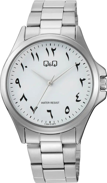 Reloj Q&q Metal Hombre 40mm C36a-019py - Plateado