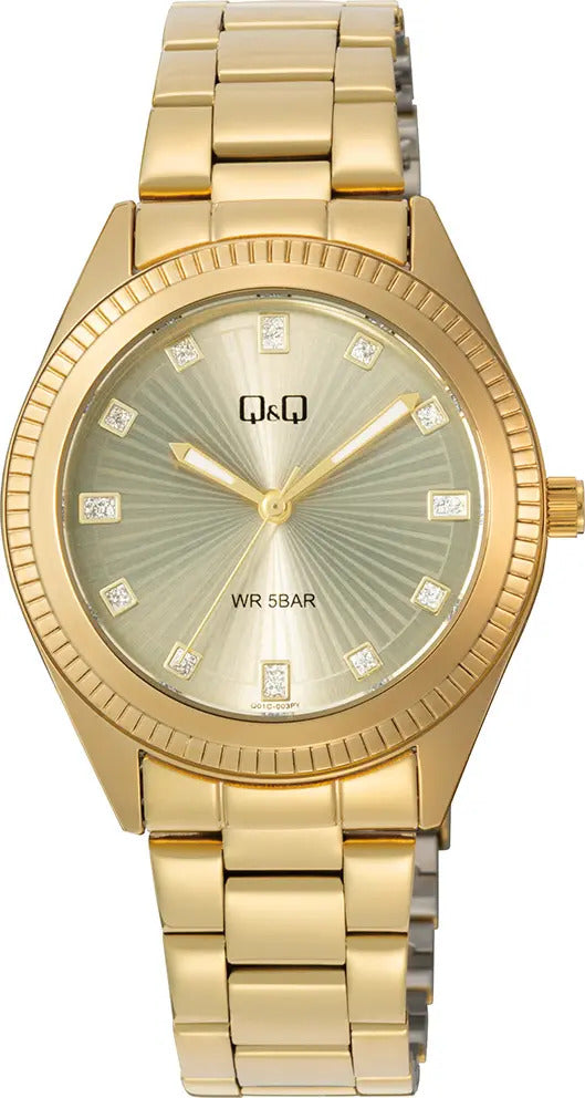 Reloj Q&q Metal Dama 36mm Q01c-003py - Dorado