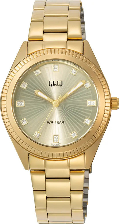 Reloj Q&q Metal Dama 36mm Q01c-003py - Dorado