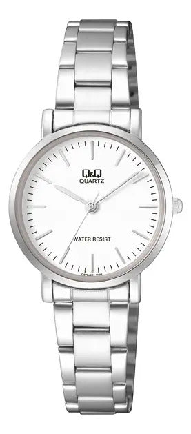 Reloj Q&q Metal Dama 30mm Q979j201y - Plateado Blanco