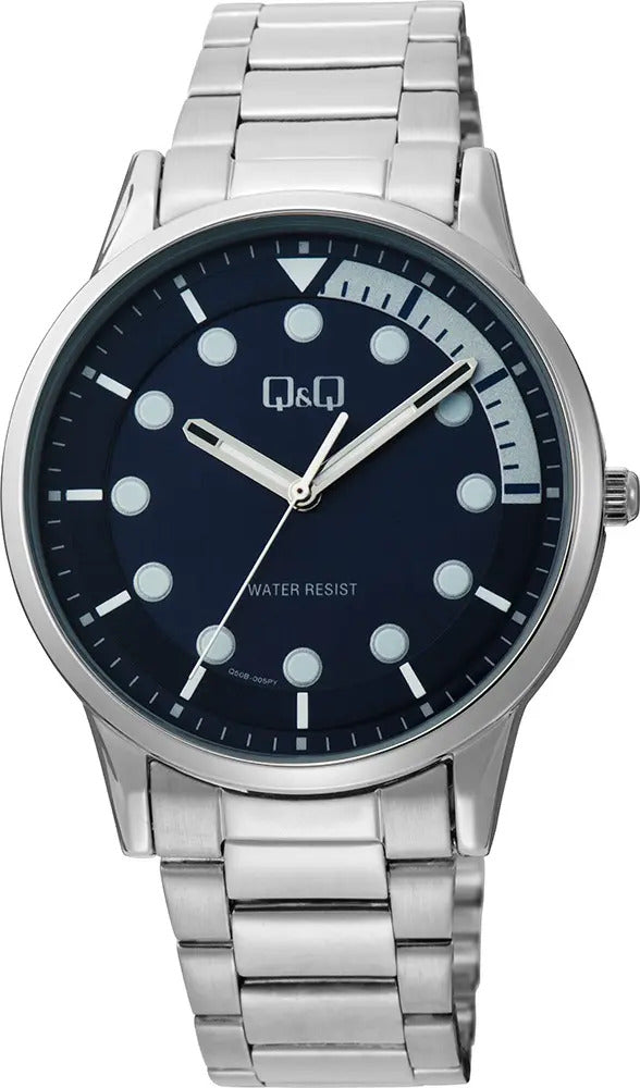 Reloj Q&q Metal Hombre 40mm Q50b-005py - Plateado