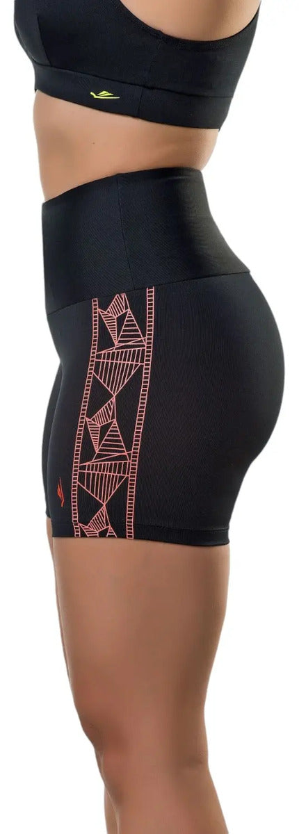 Calza Corta Dama Con Diseño Fitness Uv50+ Elite - Negro Xl