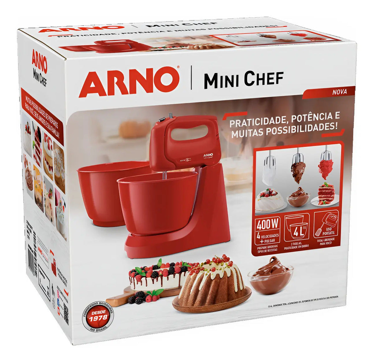 Batidora Arno Mini Chef 4 L 4 Velocidades 400w